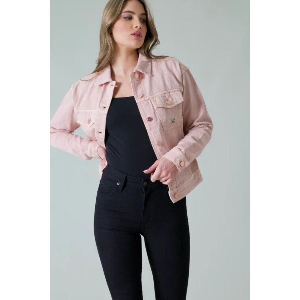 KIMES RANCH - Women's CHELSEA Pink Boxy Denim Jean Jacket‎ - X-Large - XL - NWT - Picture 9 of 10